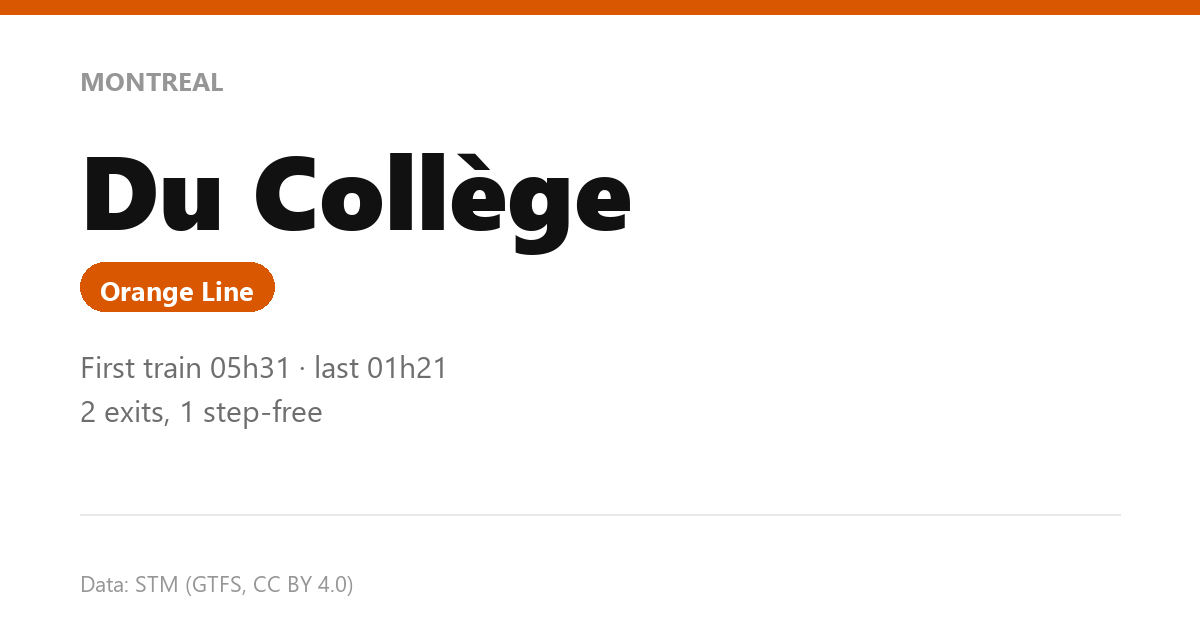 station du college en
